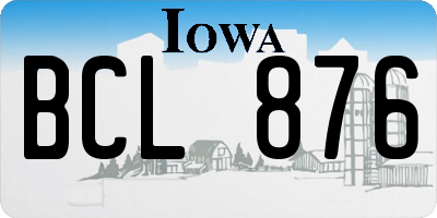 IA license plate BCL876