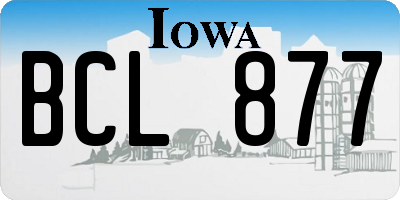 IA license plate BCL877