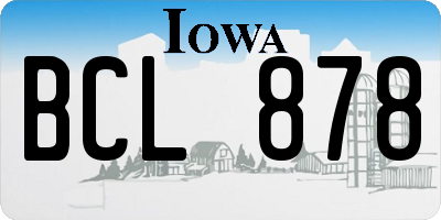 IA license plate BCL878