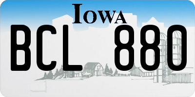 IA license plate BCL880