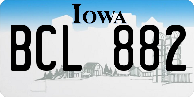 IA license plate BCL882