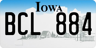 IA license plate BCL884