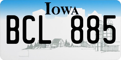 IA license plate BCL885