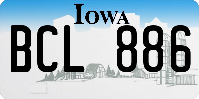 IA license plate BCL886