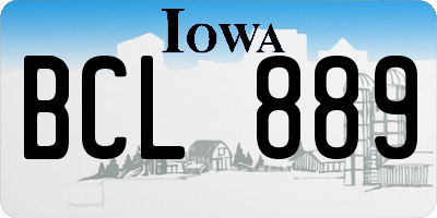 IA license plate BCL889