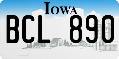 IA license plate BCL890