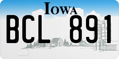 IA license plate BCL891
