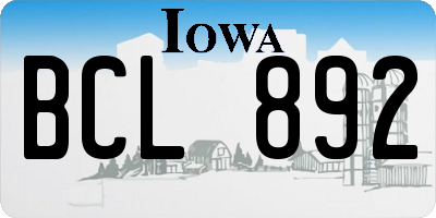 IA license plate BCL892