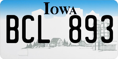 IA license plate BCL893