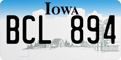 IA license plate BCL894