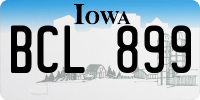 IA license plate BCL899