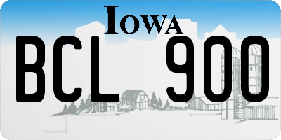 IA license plate BCL900