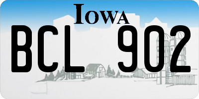 IA license plate BCL902