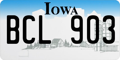 IA license plate BCL903