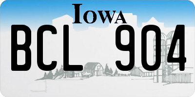 IA license plate BCL904