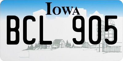 IA license plate BCL905