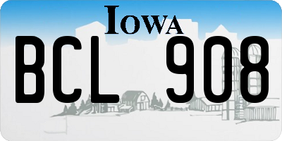 IA license plate BCL908