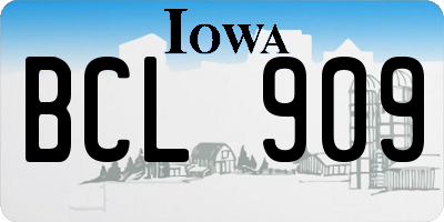 IA license plate BCL909