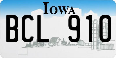IA license plate BCL910