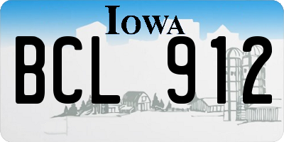 IA license plate BCL912