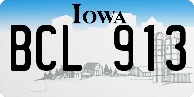 IA license plate BCL913
