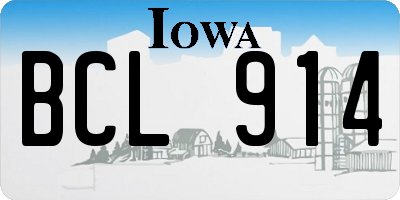 IA license plate BCL914