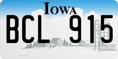 IA license plate BCL915
