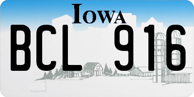 IA license plate BCL916
