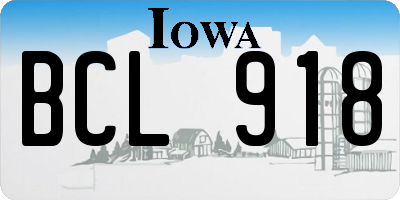 IA license plate BCL918