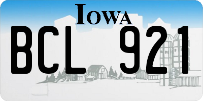 IA license plate BCL921