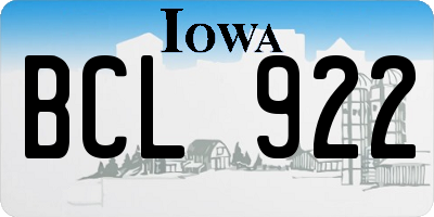 IA license plate BCL922