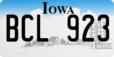 IA license plate BCL923