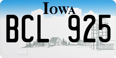 IA license plate BCL925