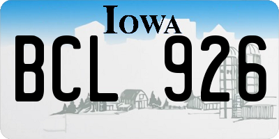 IA license plate BCL926