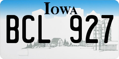 IA license plate BCL927