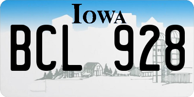IA license plate BCL928