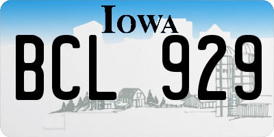 IA license plate BCL929