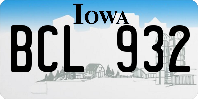 IA license plate BCL932