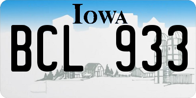 IA license plate BCL933