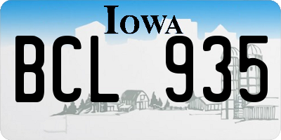 IA license plate BCL935