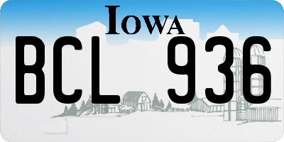 IA license plate BCL936