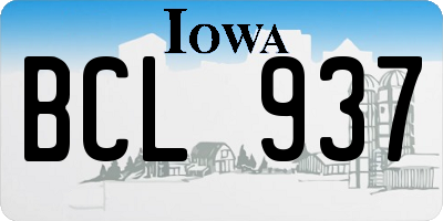 IA license plate BCL937