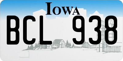 IA license plate BCL938