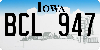 IA license plate BCL947