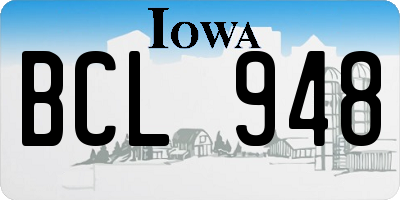 IA license plate BCL948