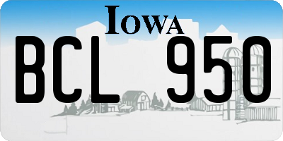 IA license plate BCL950