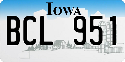 IA license plate BCL951