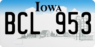 IA license plate BCL953