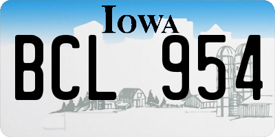 IA license plate BCL954