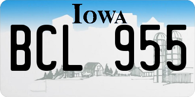 IA license plate BCL955